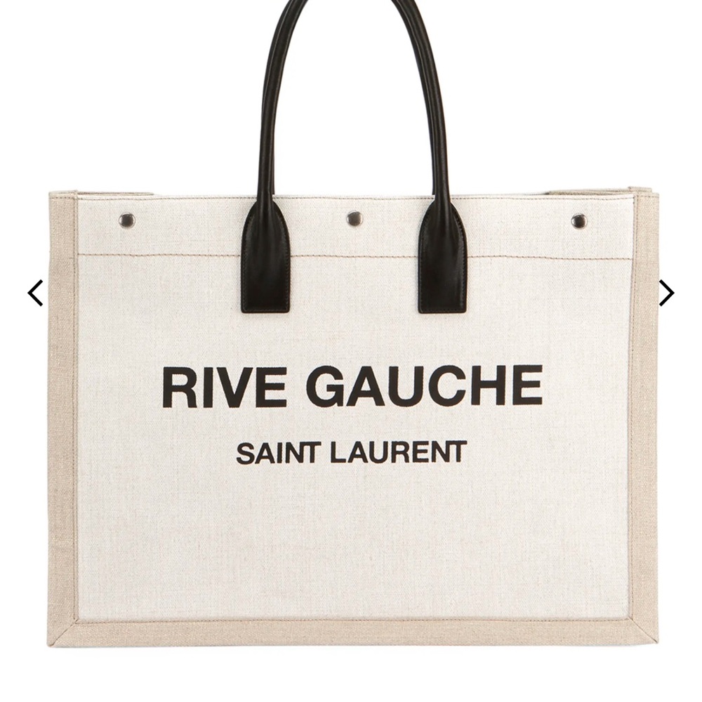 Saint Laurent Noe Cabas Large Rive Gauche Canvas Tote Bag